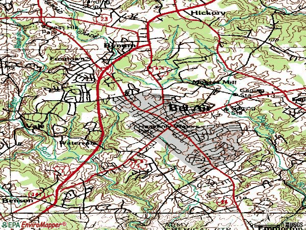 Zip code 21014 topographic map