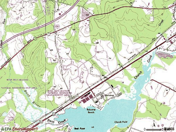 Zip code 21017 topographic map