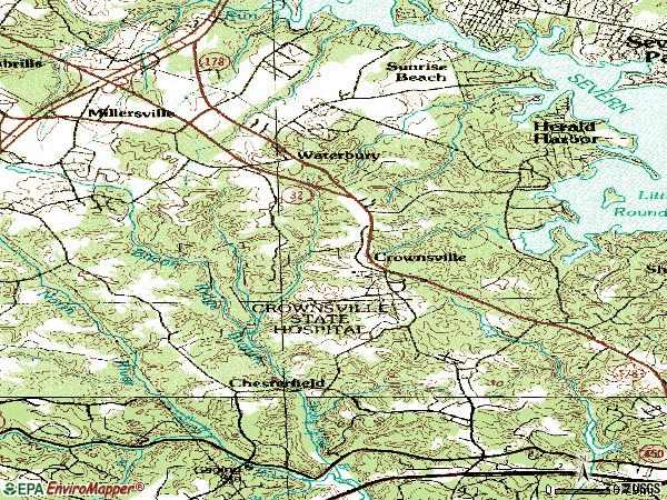 Zip code 21032 topographic map
