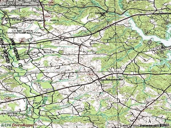 Zip code 21035 topographic map