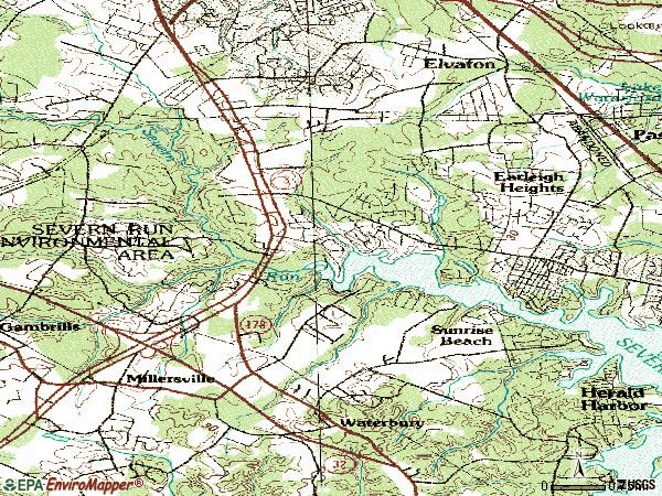 Zip code 21108 topographic map