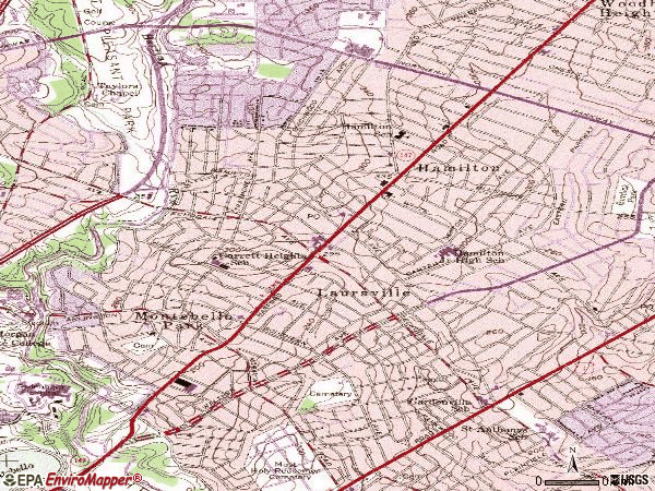 Zip code 21214 topographic map