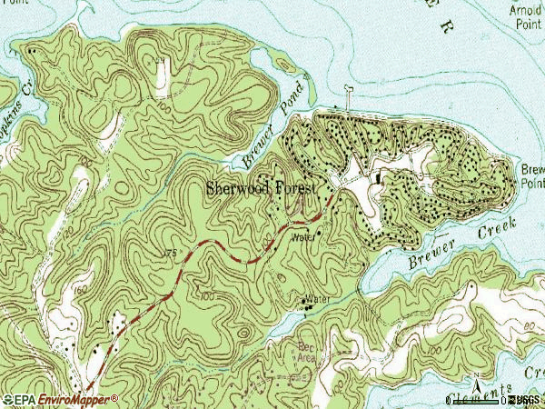 Zip code 21405 topographic map