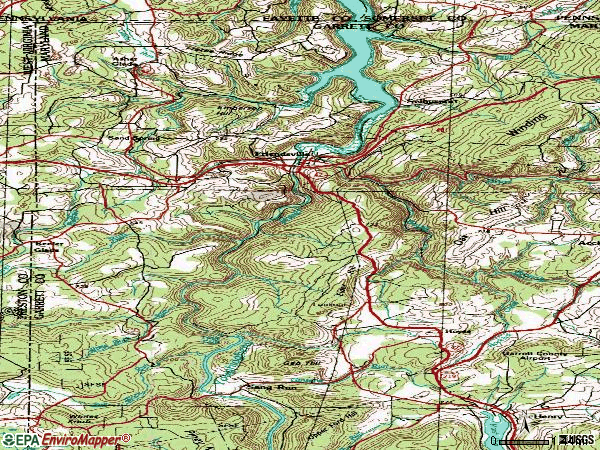 Zip code 21531 topographic map