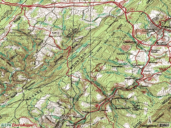 Zip code 21539 topographic map