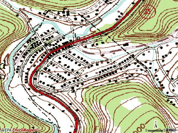 Zip code 21542 topographic map