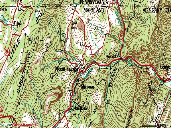 Zip code 21545 topographic map