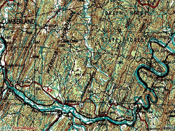 Zip code 21555 topographic map