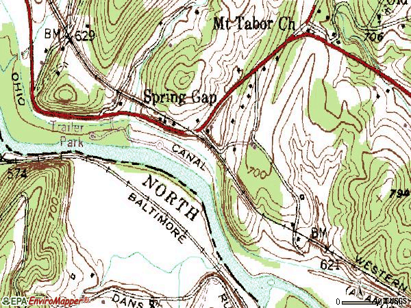 Zip code 21560 topographic map