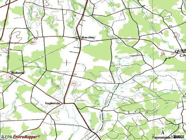 Zip code 21607 topographic map
