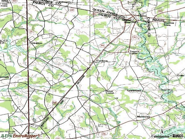 Zip code 21625 topographic map