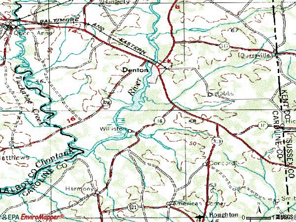 Zip code 21629 topographic map
