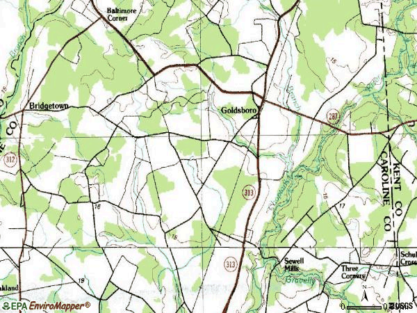 Zip code 21636 topographic map