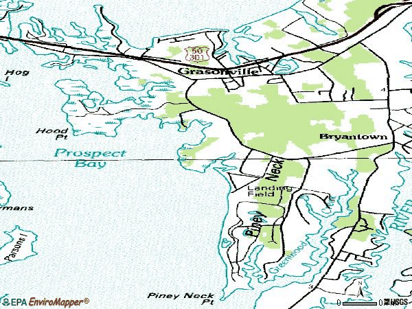 Zip code 21638 topographic map