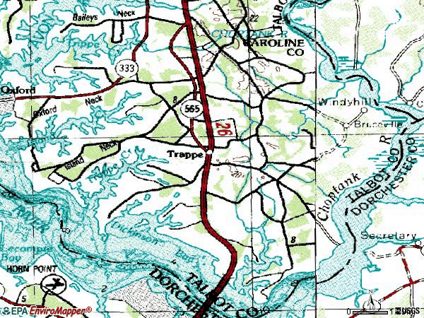 Zip code 21673 topographic map