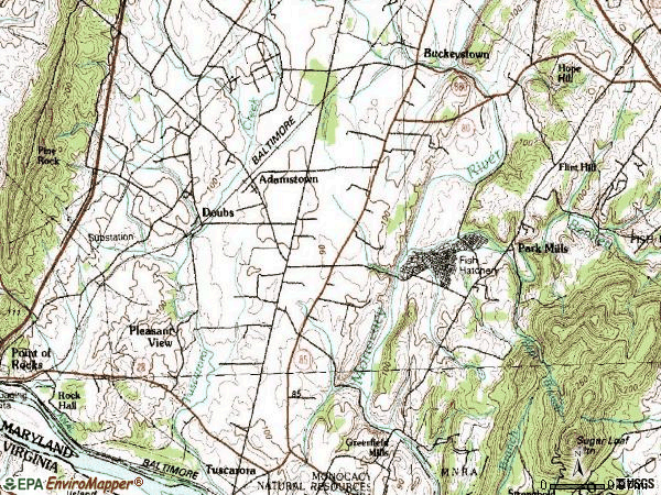Zip code 21710 topographic map
