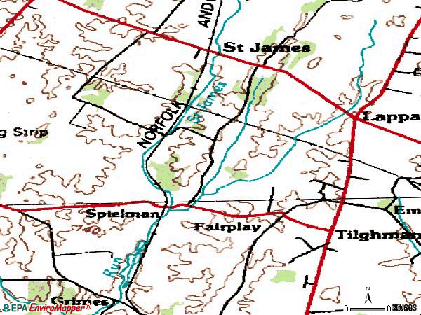 Zip code 21733 topographic map