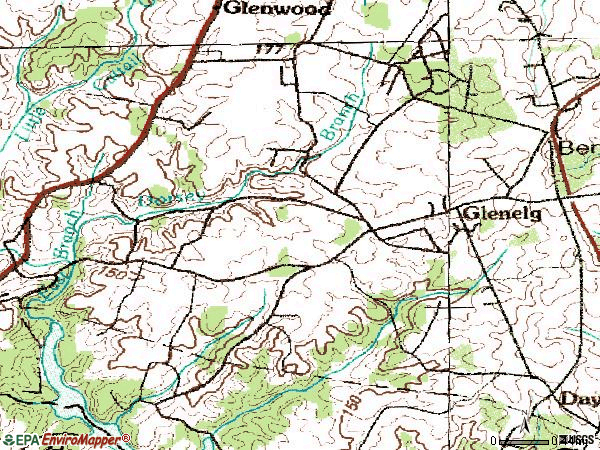 Zip code 21737 topographic map