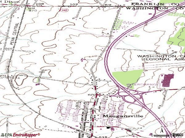 Zip code 21767 topographic map