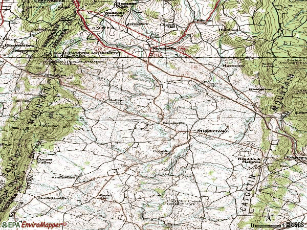 Zip code 21769 topographic map