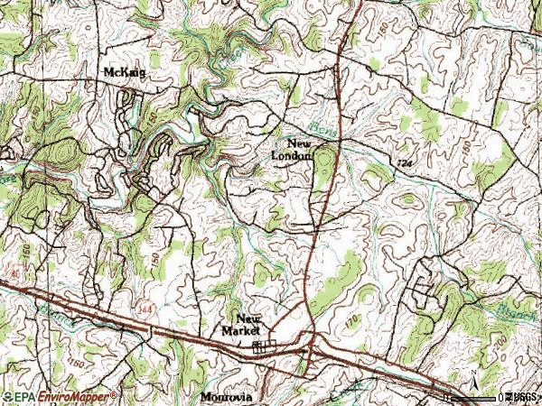 Zip code 21774 topographic map