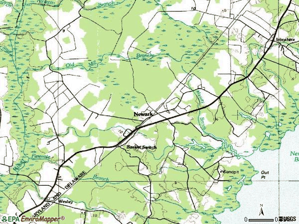 Zip code 21841 topographic map