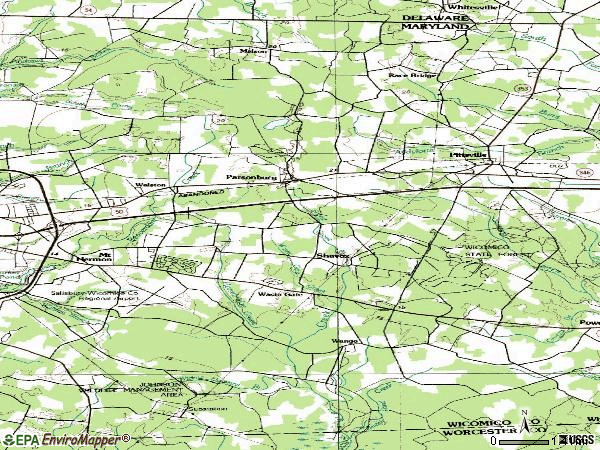 Zip code 21849 topographic map