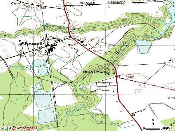 Zip code 21862 topographic map