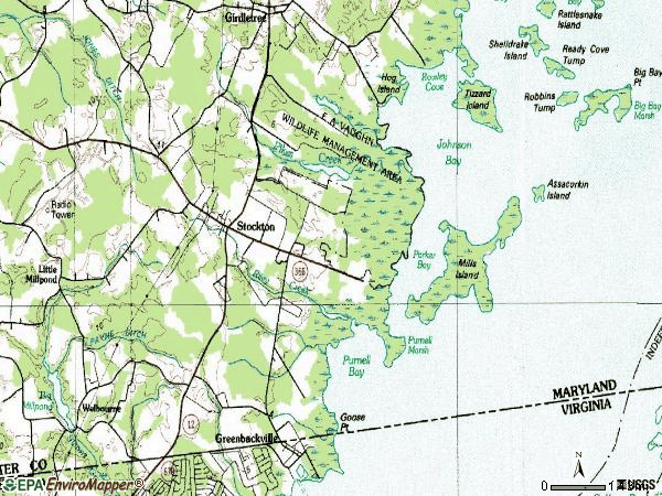 Zip code 21864 topographic map