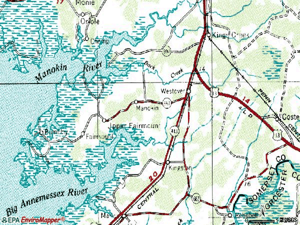 Zip code 21871 topographic map
