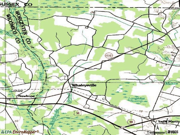 Zip code 21872 topographic map