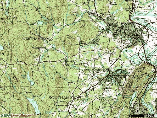 Zip code 01027 topographic map