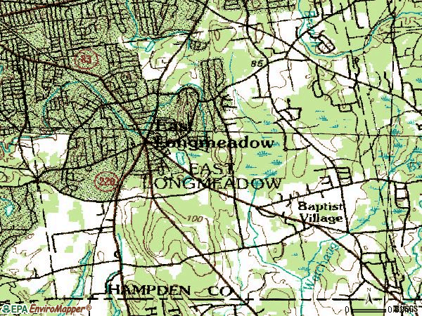 Zip code 01028 topographic map