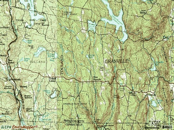 Zip code 01034 topographic map