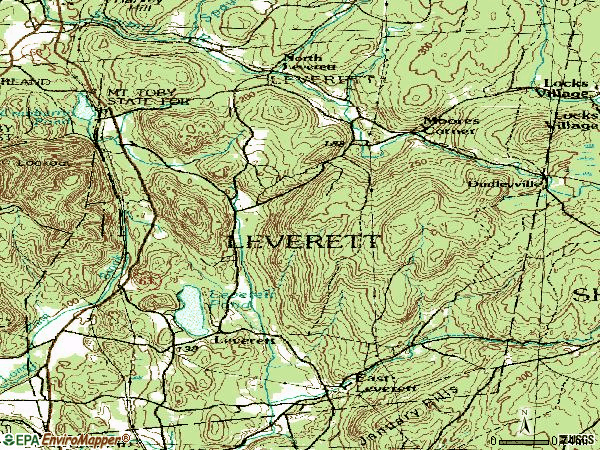 Zip code 01054 topographic map