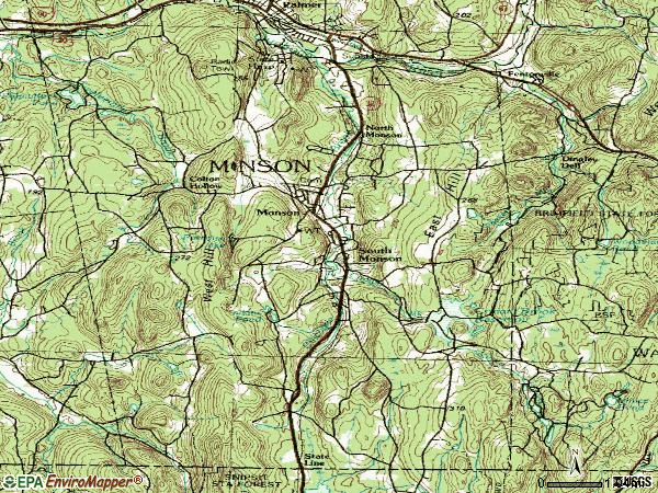 Zip code 01057 topographic map