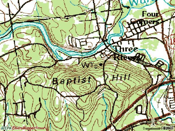 Zip code 01080 topographic map