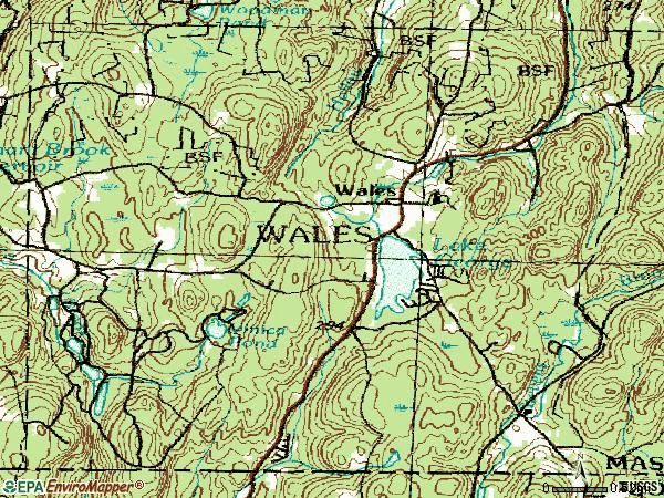 Zip code 01081 topographic map