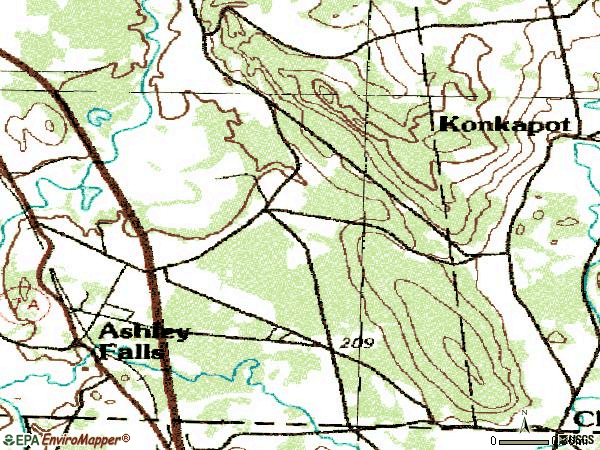 Zip code 01222 topographic map