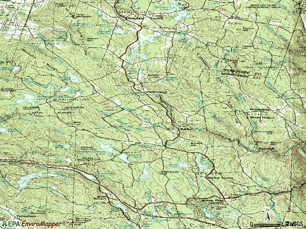 Zip code 01223 topographic map