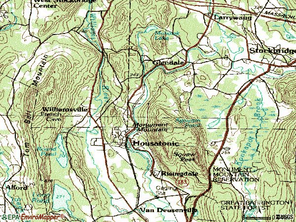 Zip code 01236 topographic map