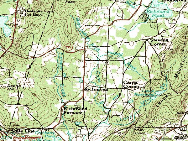 Zip code 01254 topographic map