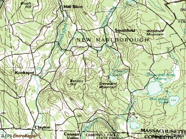 Zip code 01259 topographic map