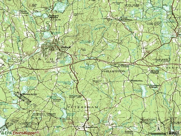 Zip code 01331 topographic map