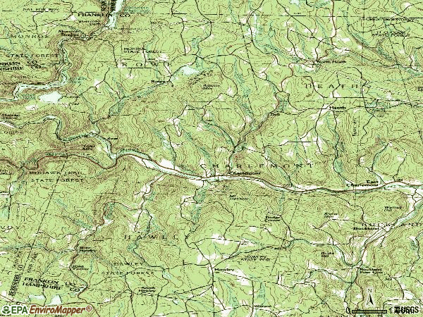 Zip code 01339 topographic map