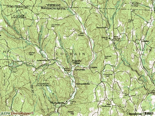 Zip code 01340 topographic map