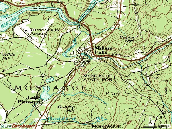 Zip code 01349 topographic map
