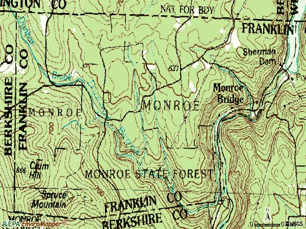 Zip code 01350 topographic map