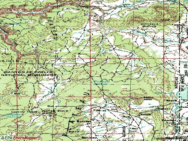 Zip code 86549 topographic map