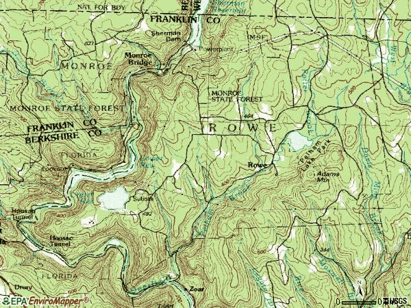 Zip code 01367 topographic map